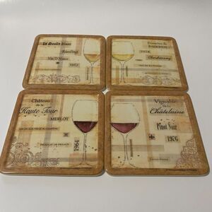 Vintage Plastic Coasters PRECEDIO 1960th Applejack Art Partners Design 4 pieces
